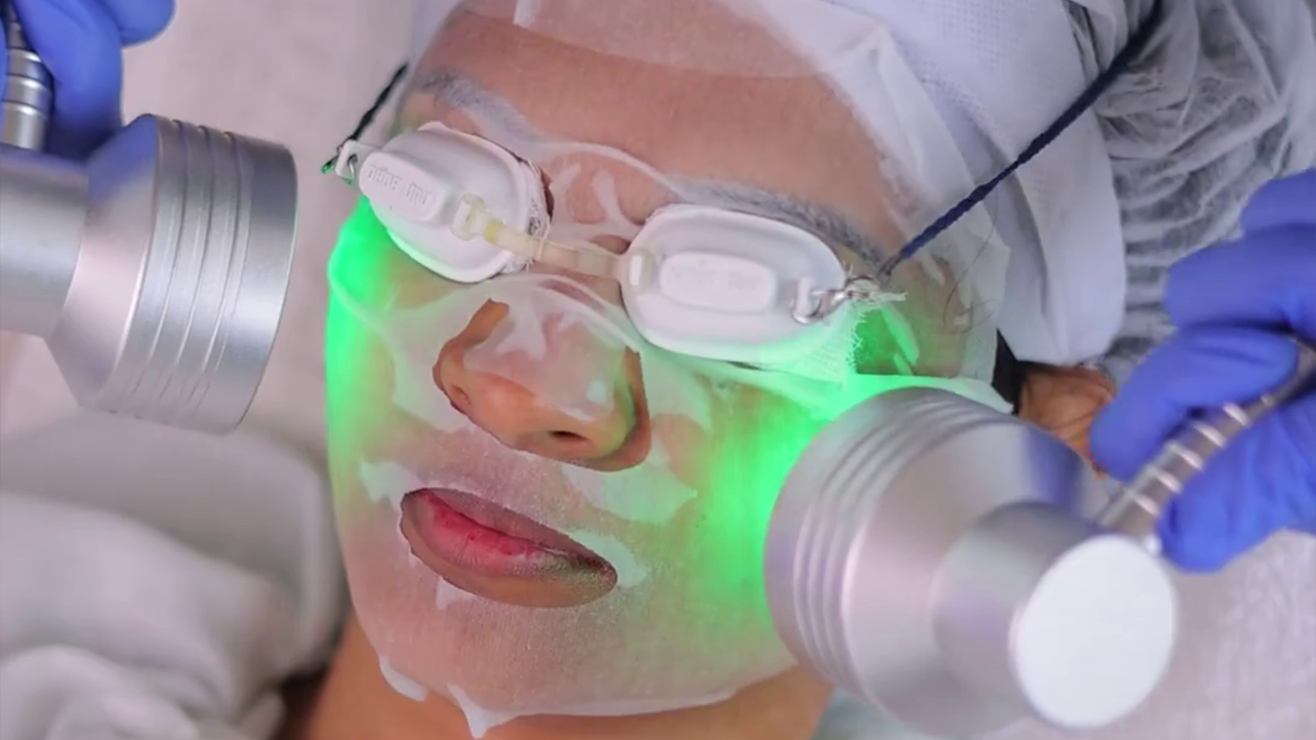 Advanced facial treatment with LED therapy and mask for deep skin rejuvenation and glow